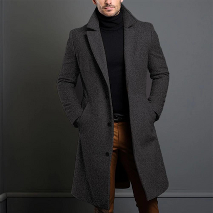 William Men's Wool Coat – Classic Fit with Warm Durable Fabric and Timeless Design