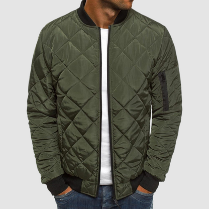 Benedict Quilted Jacket for Men – Lightweight with diamond pattern, zip closure and pockets