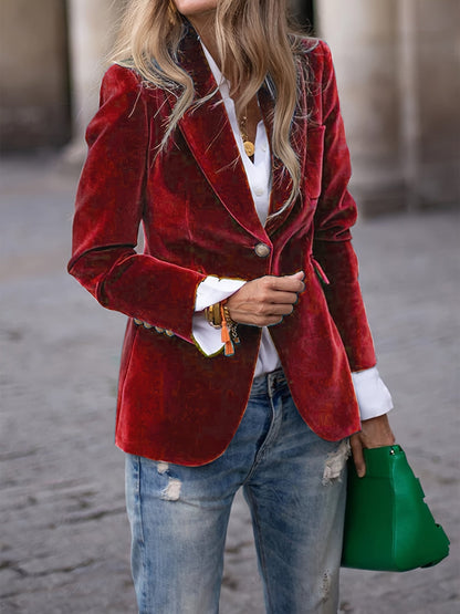 Women's Plaid Double-Breasted Belted Blazer Dress — Dark Green