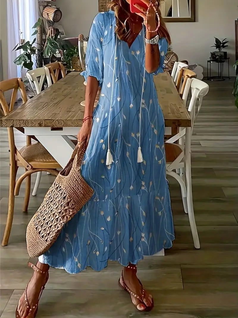 Charm Women's Bohemian V-Neck Summer Dress