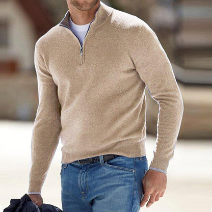 Noah Men's Zip Collar Sweater – Modern Breathable Durable Cotton Polyester