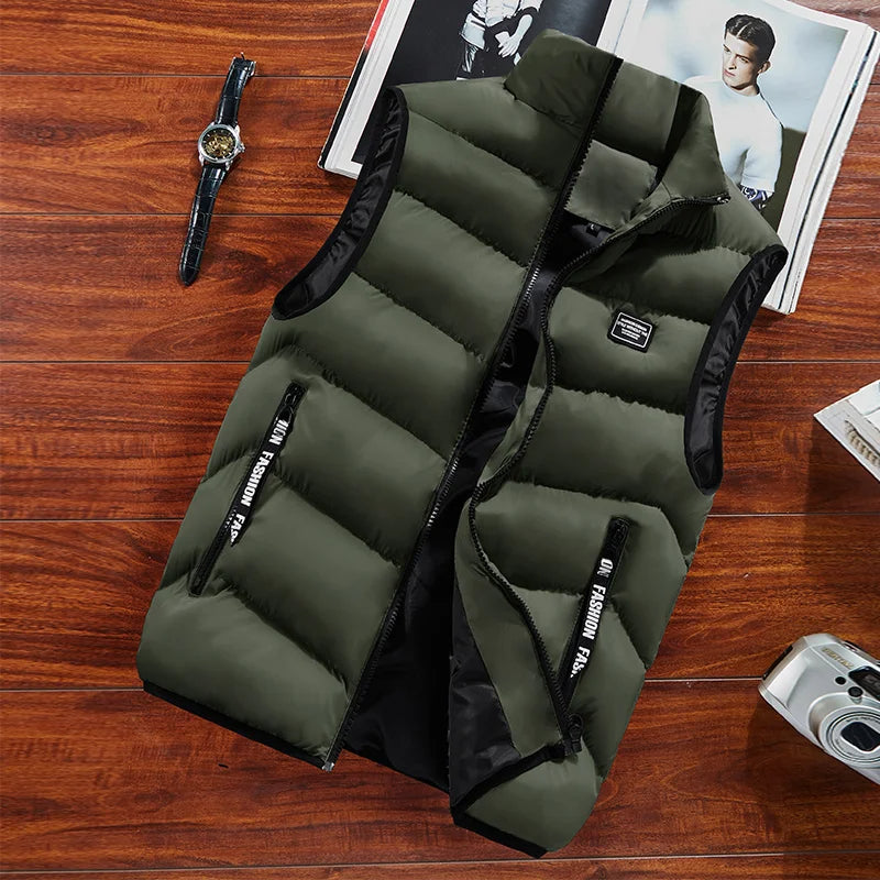 Clarence Men's Quilted Vest – Sleeveless Thermal Insulation with Zipper Closure
