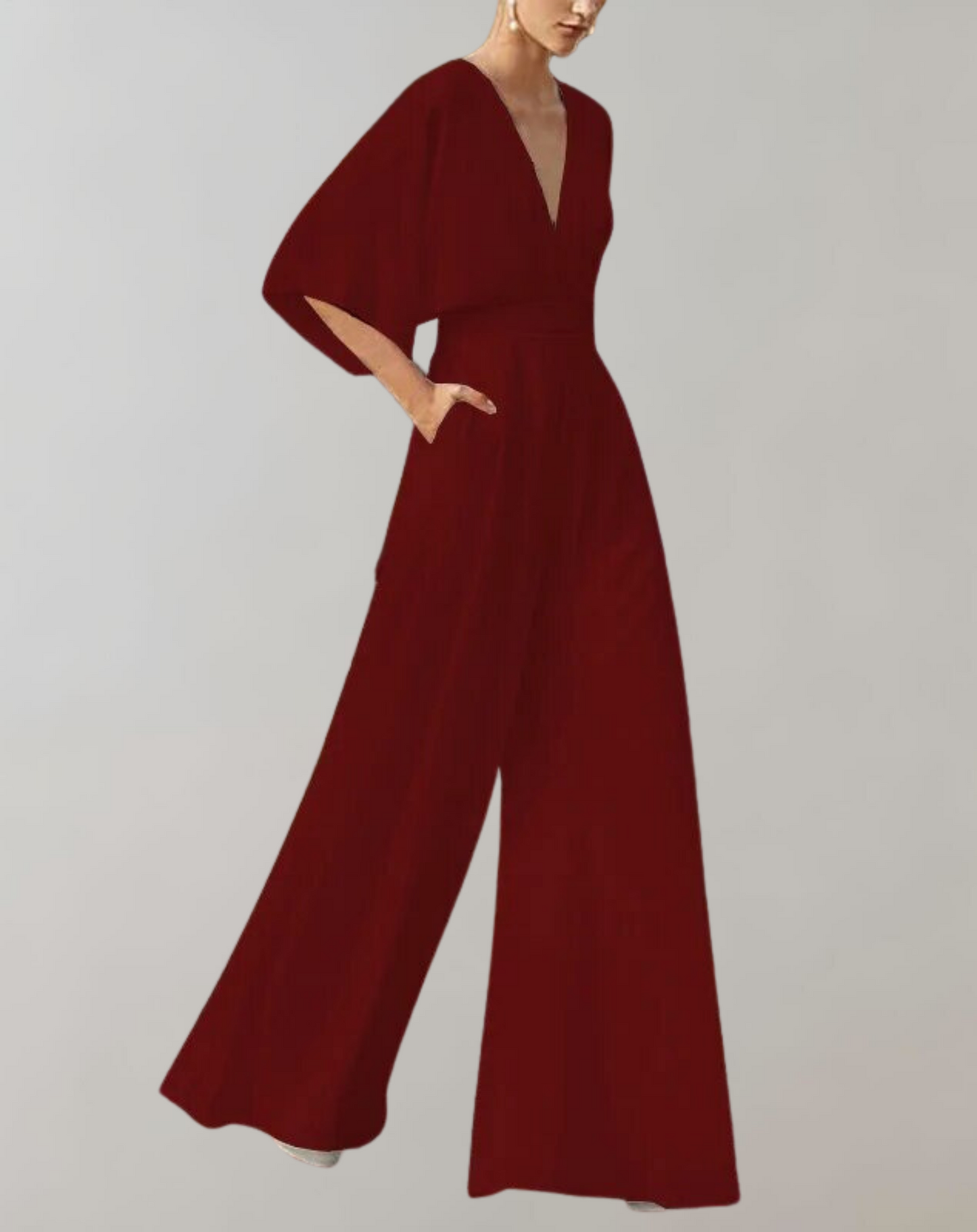 Suzette Women's Wide Leg V-Neck Jumpsuit