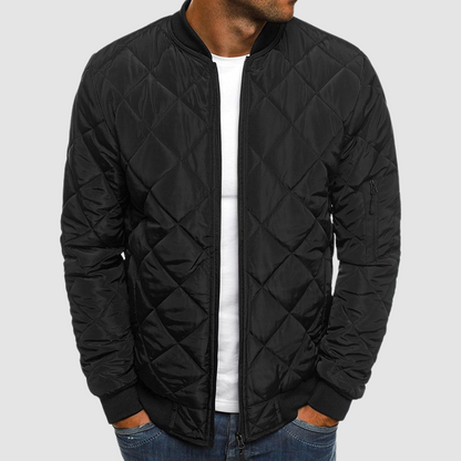 Benedict Quilted Jacket for Men – Lightweight with diamond pattern, zip closure and pockets