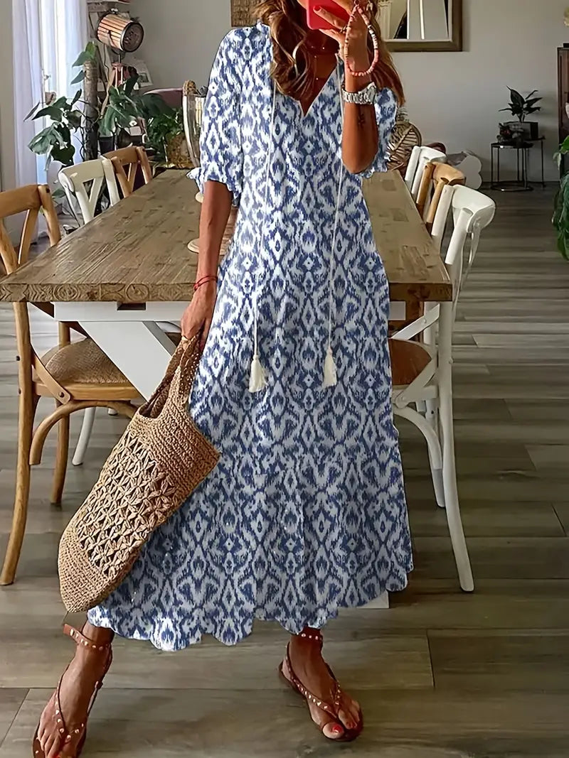 Charm Women's Bohemian V-Neck Summer Dress