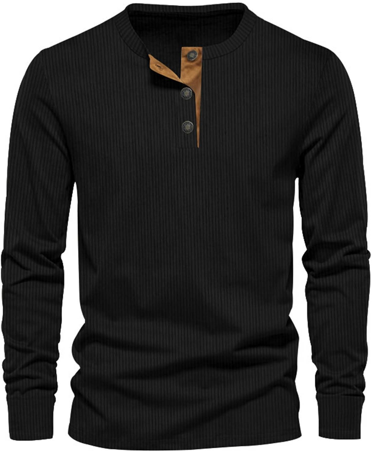 Sevi Men's Long Sleeve T-Shirt – Ribbed Fitted Comfortable Versatile Style