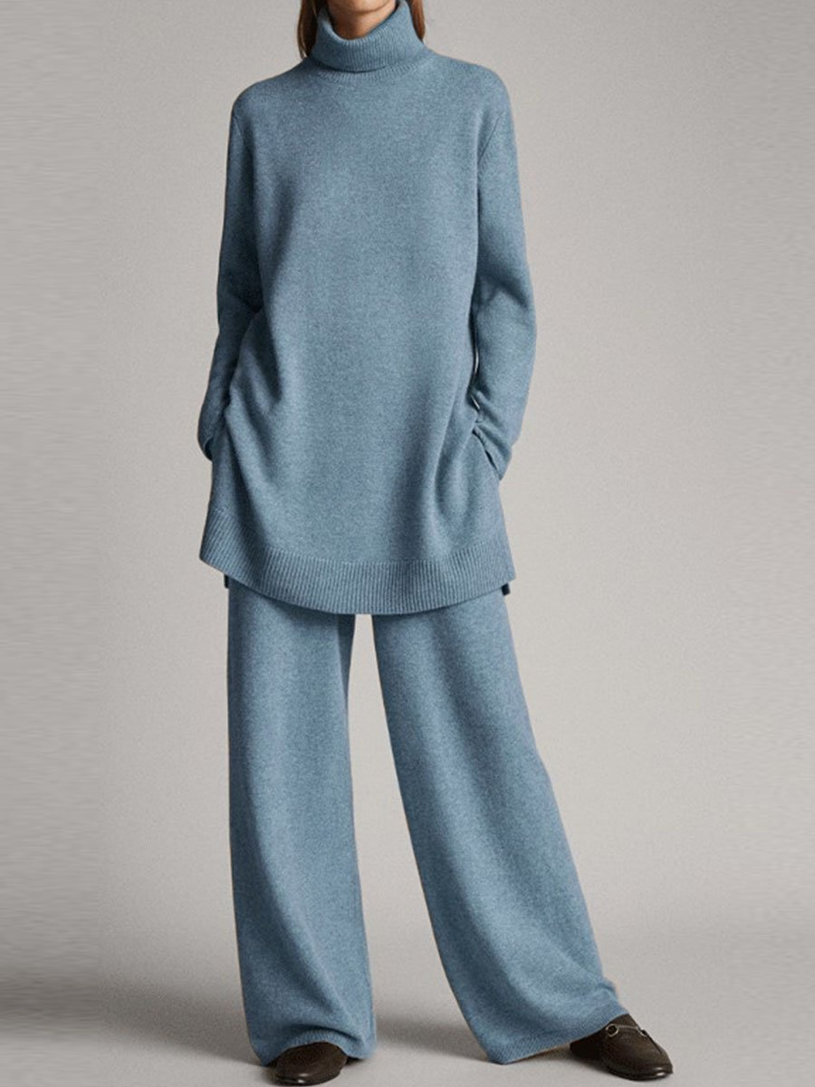 Women's Knit Loungewear Set with Relaxed Fit — Black