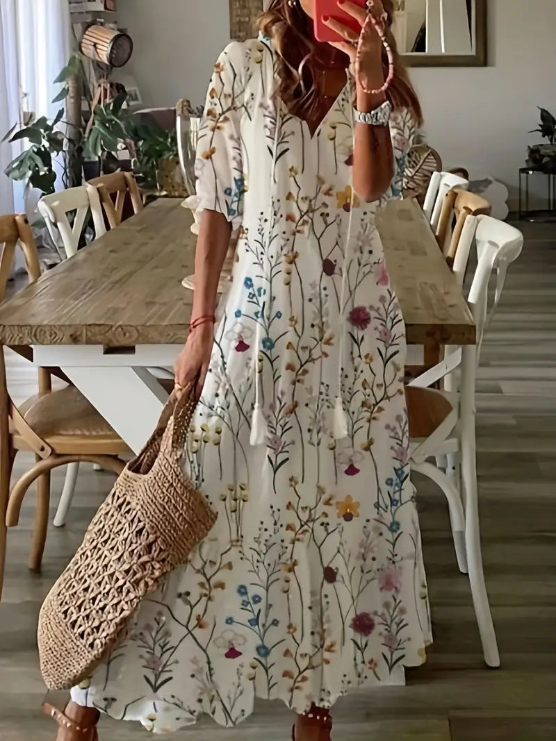 Charm Women's Bohemian V-Neck Summer Dress