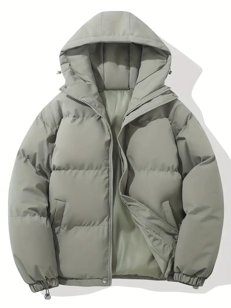 Women's Quilted Hooded Winter Coat — Black