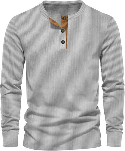 Sevi Men's Long Sleeve T-Shirt – Ribbed Fitted Comfortable Versatile Style