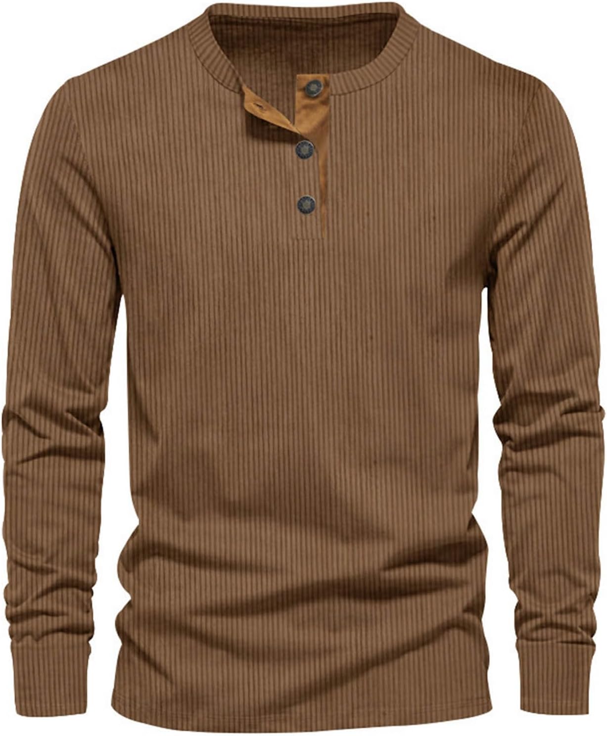 Sevi Men's Long Sleeve T-Shirt – Ribbed Fitted Comfortable Versatile Style