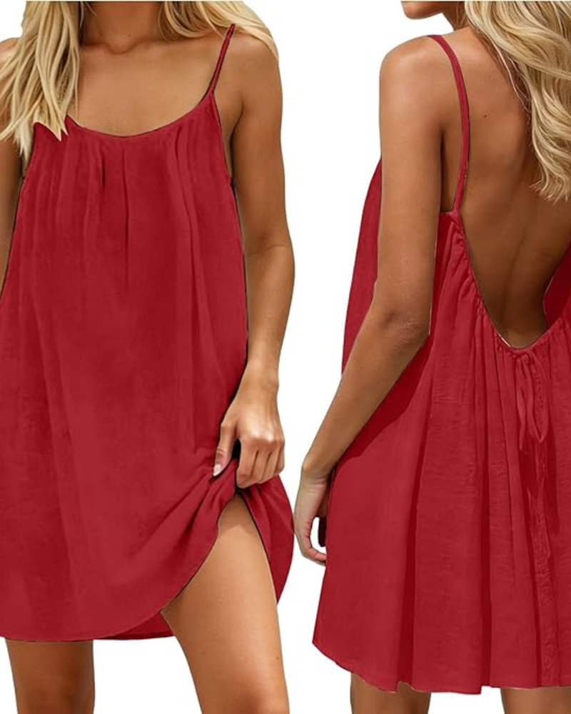 Tinka Women's Cotton Linen Loose Fit Dress