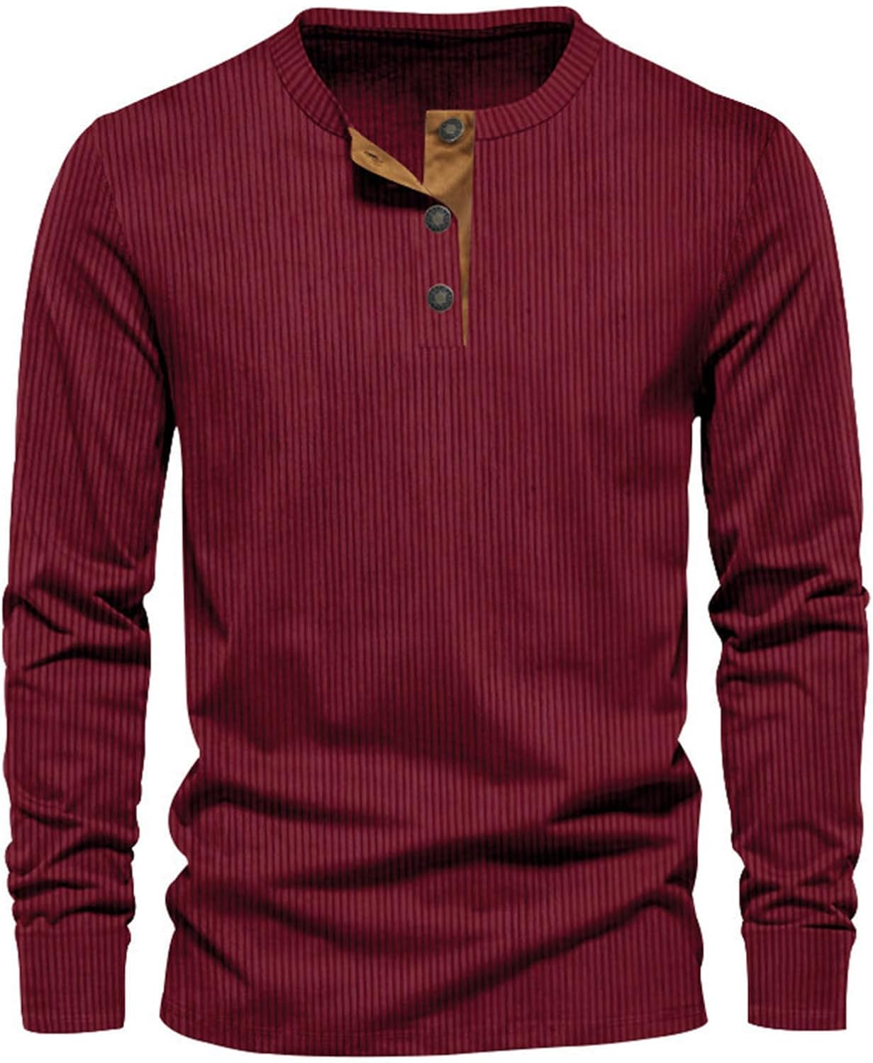 Sevi Men's Long Sleeve T-Shirt – Ribbed Fitted Comfortable Versatile Style