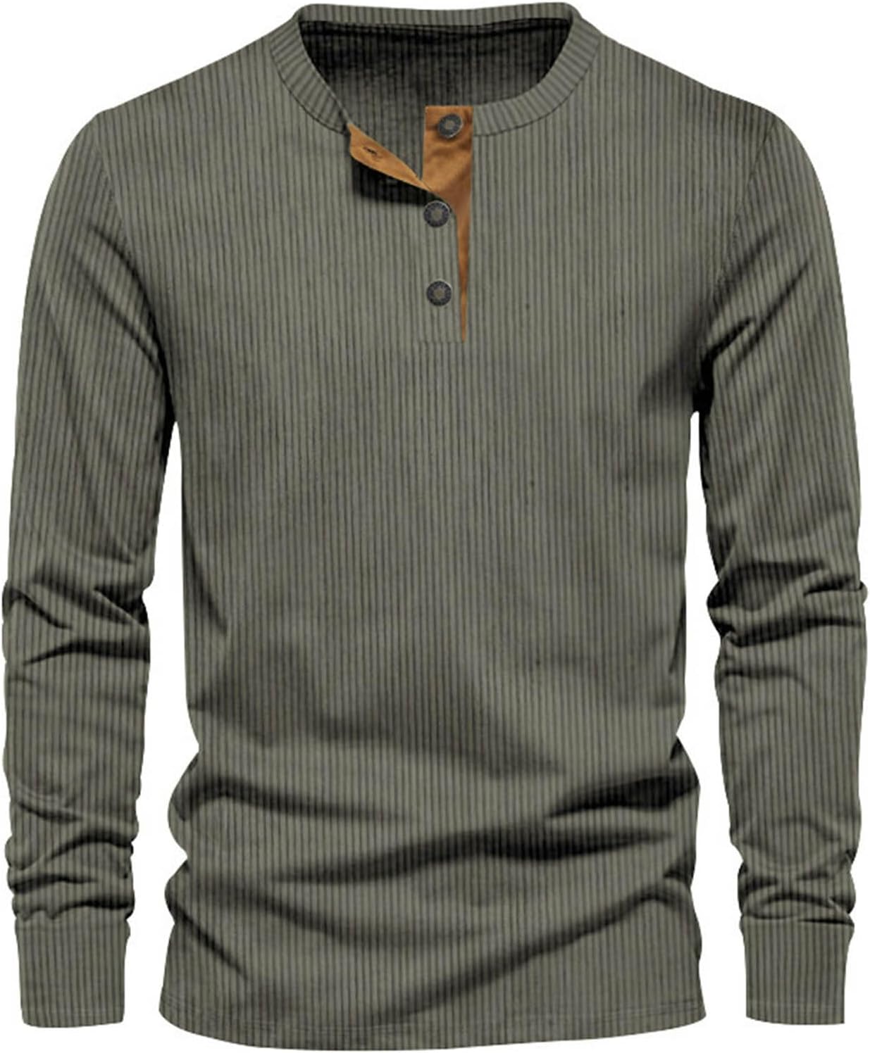 Sevi Men's Long Sleeve T-Shirt – Ribbed Fitted Comfortable Versatile Style