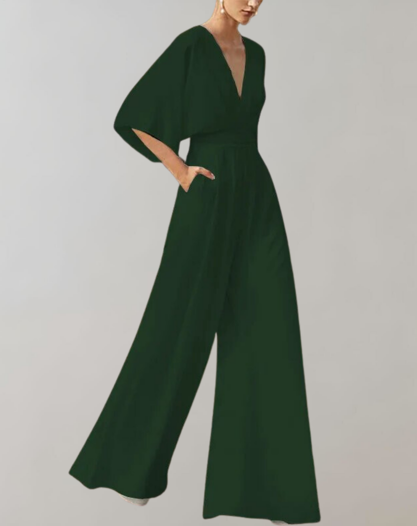 Suzette Women's Wide Leg V-Neck Jumpsuit