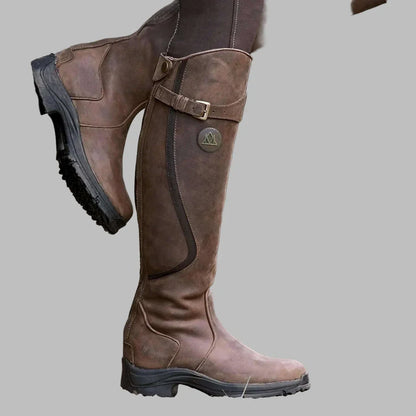 Women's Leather Riding Boots — Chocolate Brown