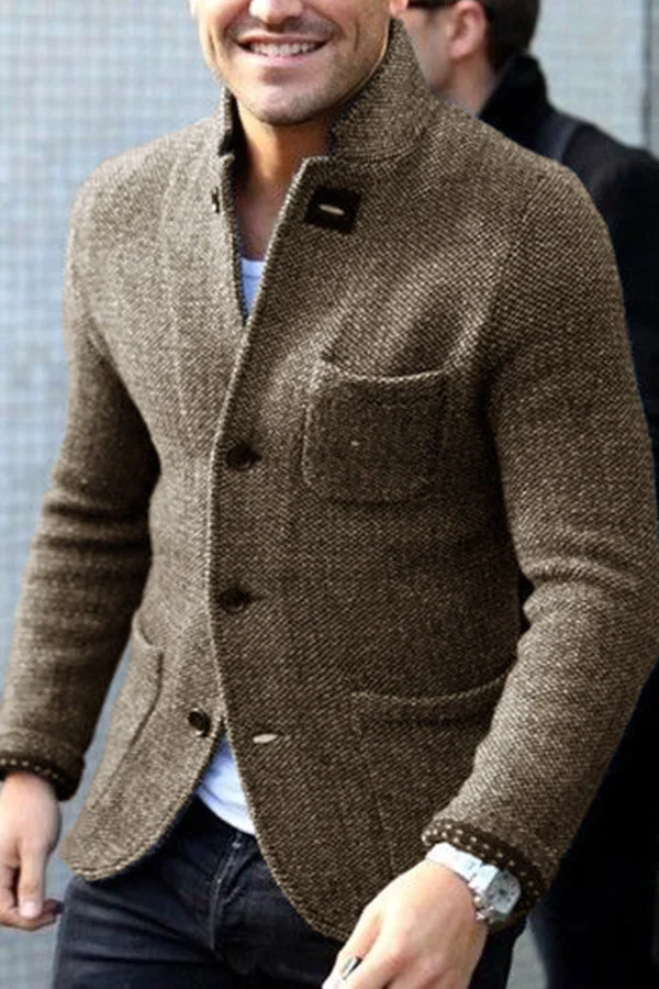 Rome Men's Wool Cardigan – Elegant Soft Knit in Retro Chic Style