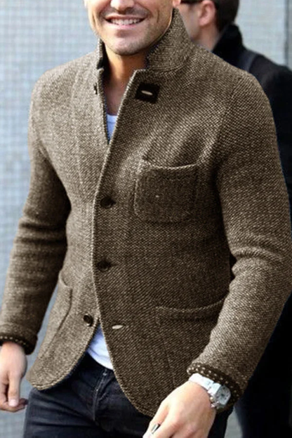 Rome Men's Wool Cardigan – Elegant Soft Knit in Retro Chic Style