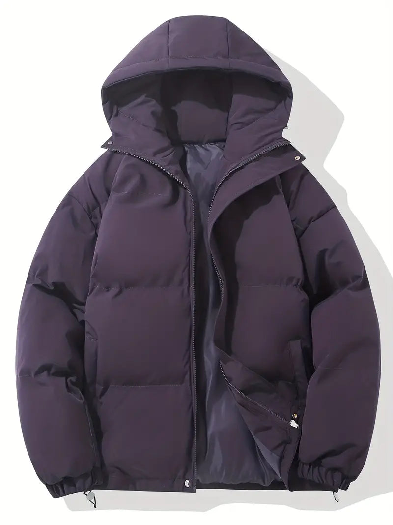 Women's Quilted Hooded Winter Coat — Black