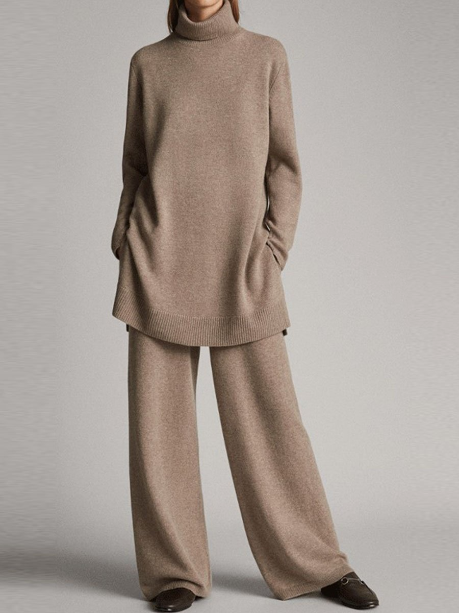 Women's Knit Loungewear Set with Relaxed Fit — Black