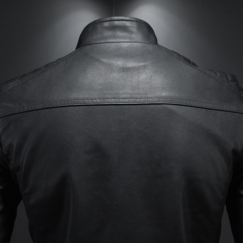 Lance Men's Leather Jacket – Elegant Comfortable Regular Fit with Zipper Closure