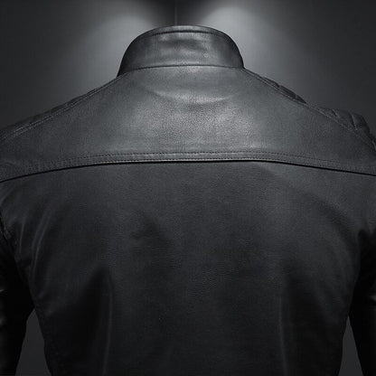 Lance Men's Leather Jacket – Elegant Comfortable Regular Fit with Zipper Closure
