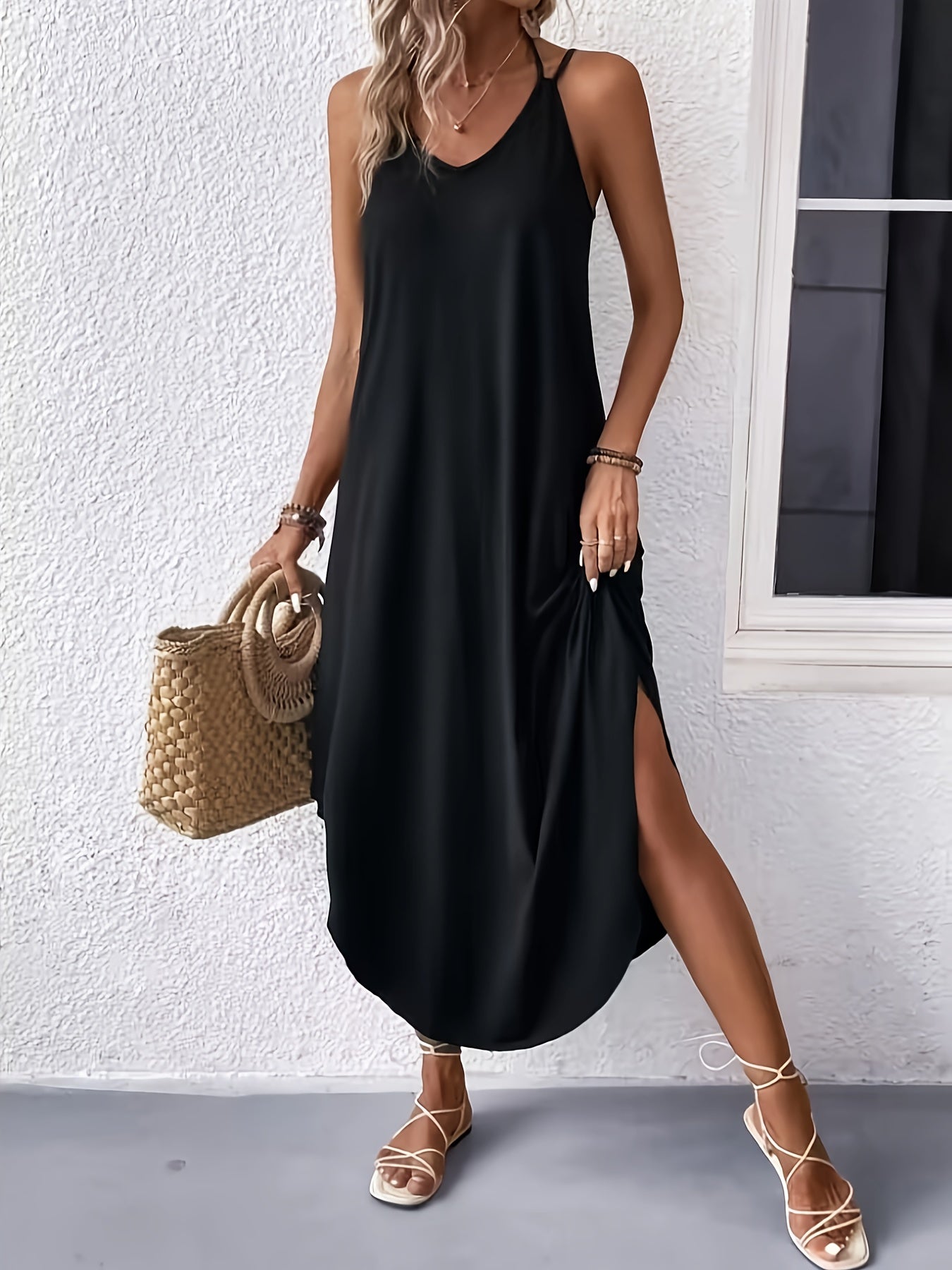 Harley Women's Cami Strap V-Neck Summer Dress