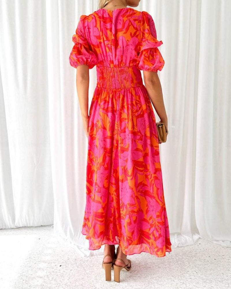 Dorothy Women's V-Neck Puff Sleeve Dress