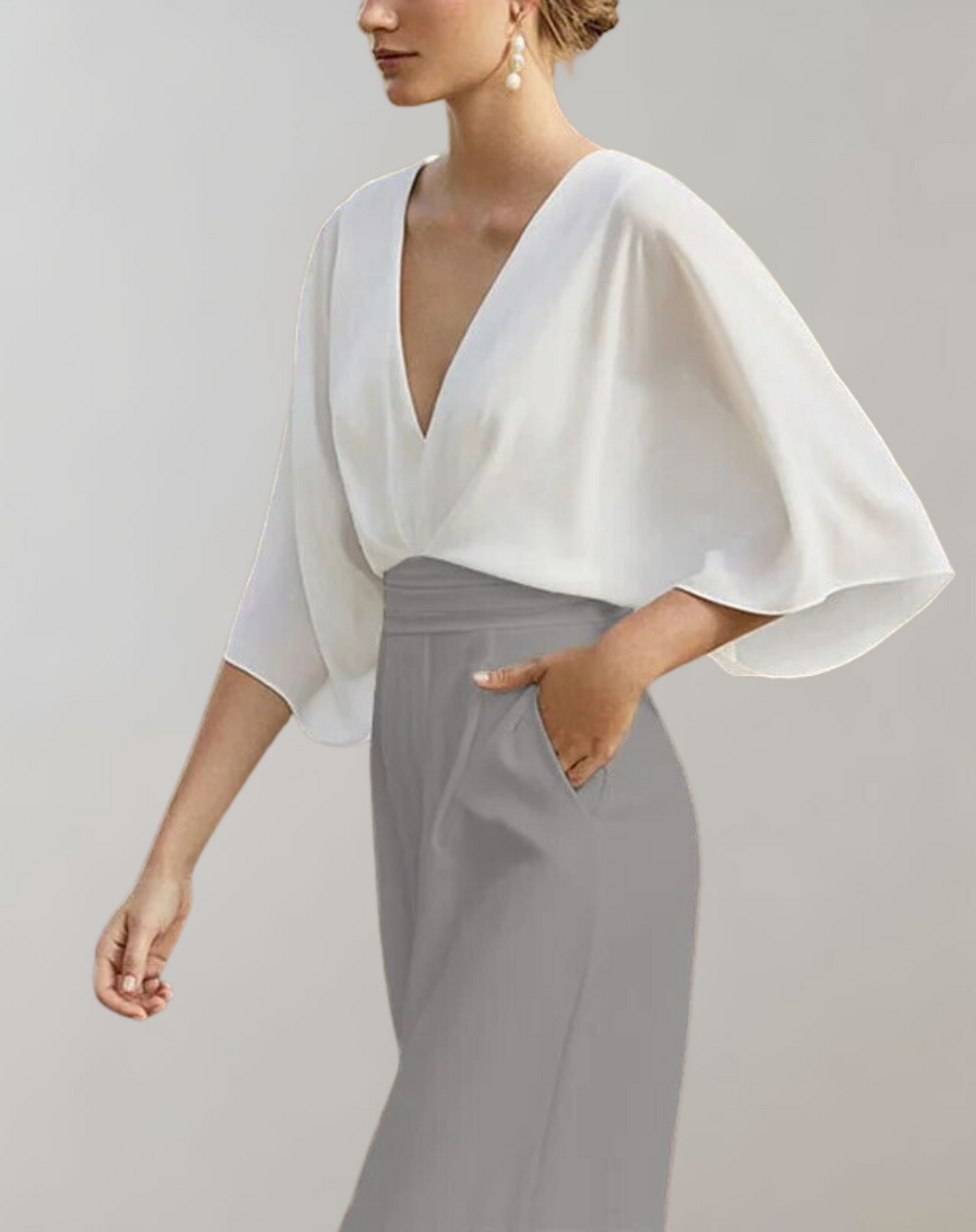 Suzette Women's Wide Leg V-Neck Jumpsuit