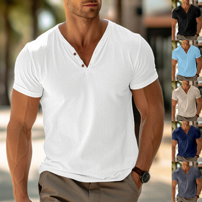Damon Men's Short Sleeve T-Shirt – Plain Lightweight Breathable Cotton