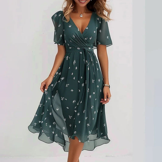 Clara Women's Short Sleeve Fitted Dress