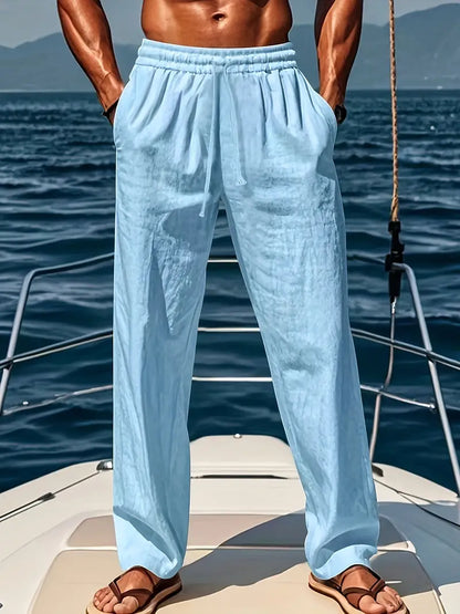 Ethan Men's Wide Linen Pants – Breathable Loose Fit with Elegant Summer Style