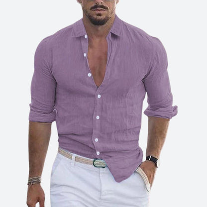 Rogelio Men's Spread Collar Shirt – Relaxed Fit for Summer