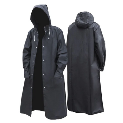 Adrien Men's Long Raincoat – Breathable Waterproof Coat with Adjustable Hood
