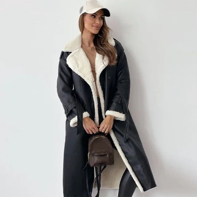 Women's Lined Longline Winter Coat — Brown
