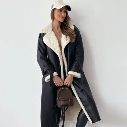 Women's Lined Longline Winter Coat — Brown