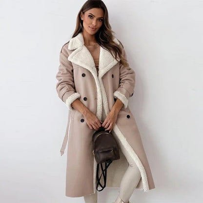 Women's Lined Longline Winter Coat — Brown