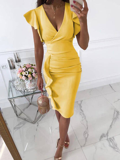 Joyce Women's Fitted V-Neck Cocktail Dress