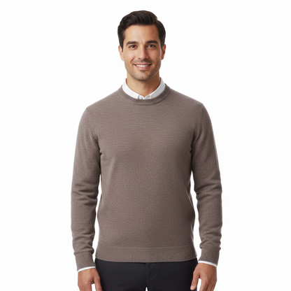 Cameron Men's Crew Neck Sweater – Elegant and Breathable Premium Merino Wool Sweater