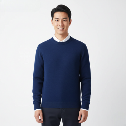 Cameron Men's Crew Neck Sweater – Elegant and Breathable Premium Merino Wool Sweater
