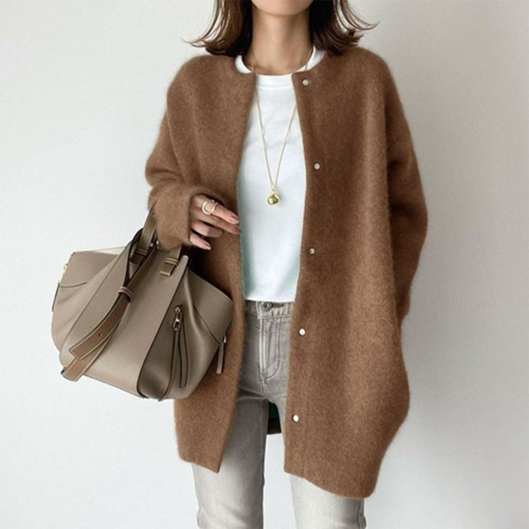 Women's Soft Knit Open Front Cardigan — Khaki