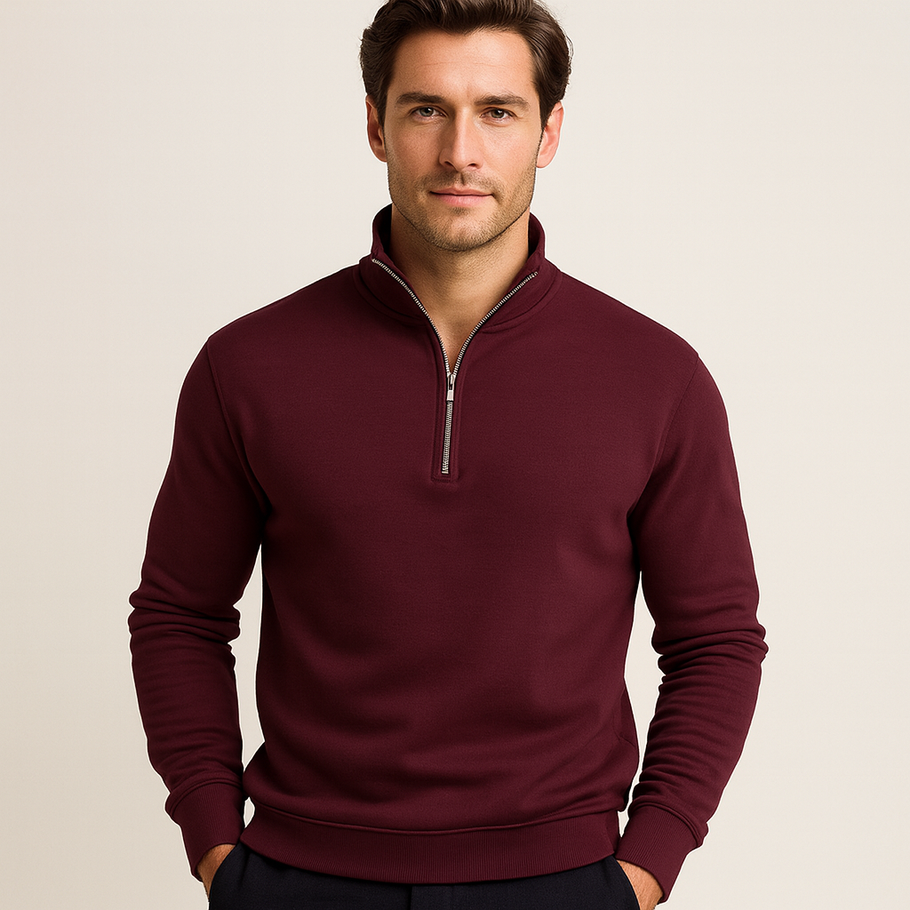 Lorence Men's Half-Zip Sweater – Soft Modern Knit with Elegant Comfortable Fit