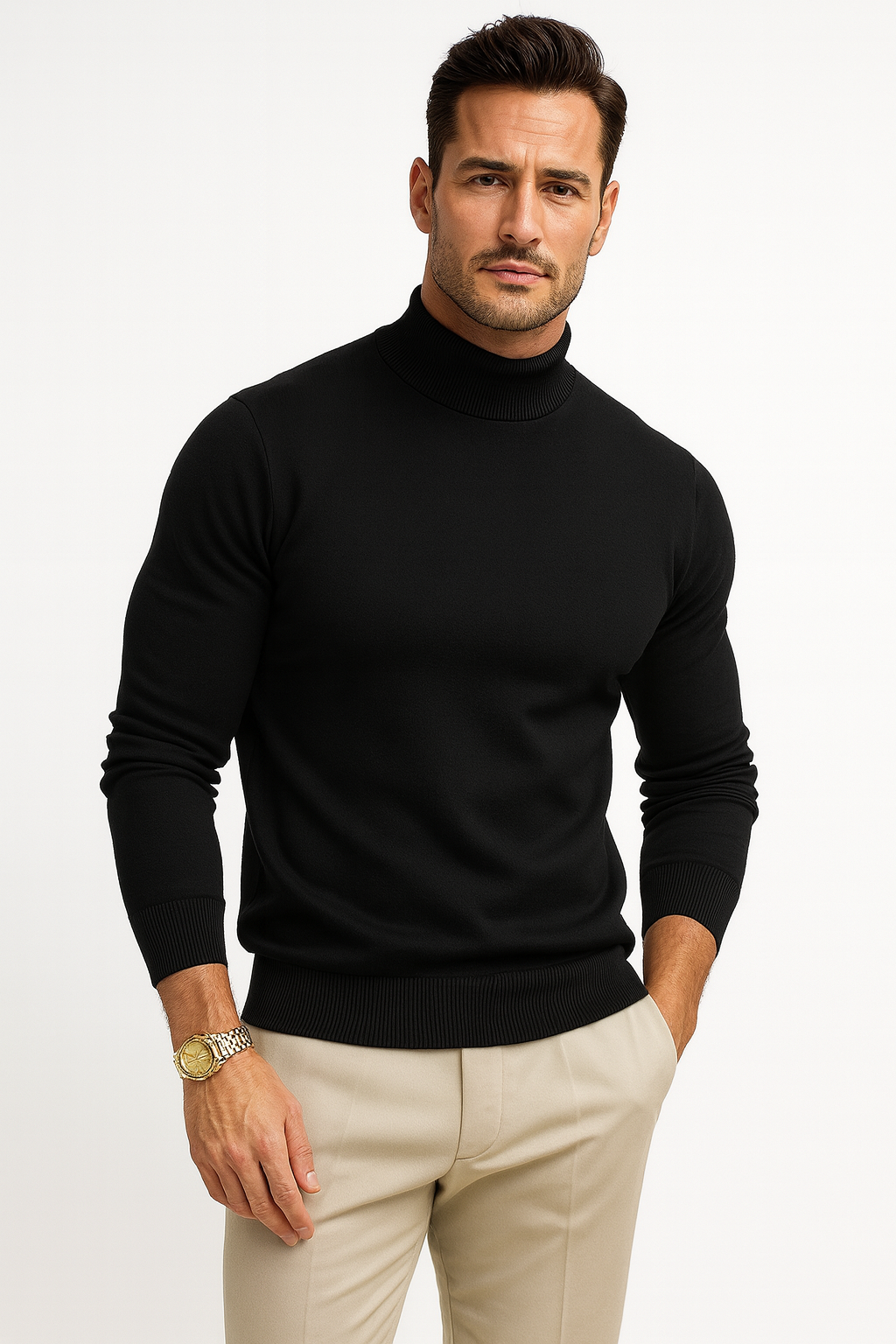Leonardo Men's Turtleneck Sweater – Premium Soft Knit with Modern Elegant Style