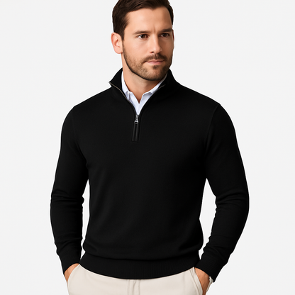 Zane Men's Zip-Up Mock Neck Sweater – Soft Cotton Blend Knit with Modern Fit & All-Season Comfort