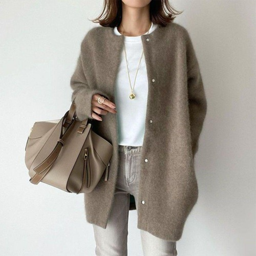 Women's Soft Knit Open Front Cardigan — Khaki