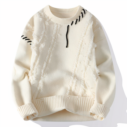Dave Men's Patchwork Sweater – Soft Knit for Autumn and Winter