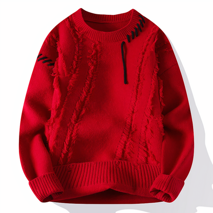 Dave Men's Patchwork Sweater – Soft Knit for Autumn and Winter