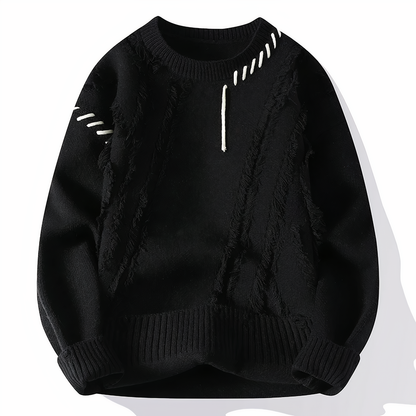 Dave Men's Patchwork Sweater – Soft Knit for Autumn and Winter