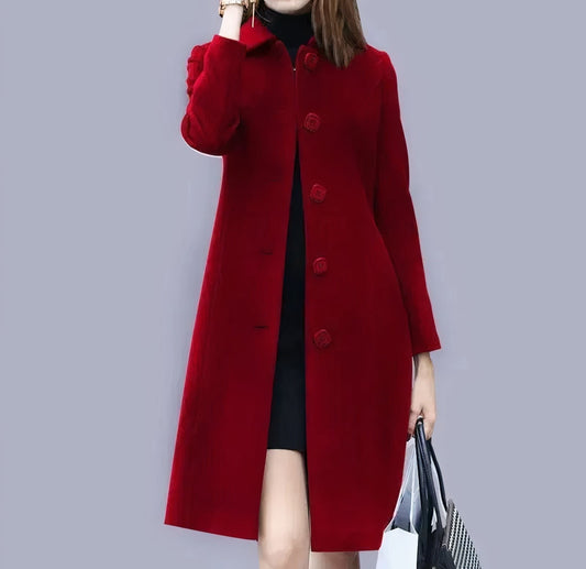 Analia Women's Long Classic Button Coat