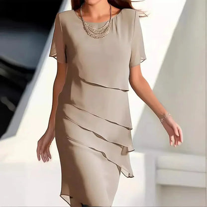 Elena Women's Tiered Chiffon Midi Dress